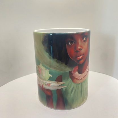 Young Girl Tea Party Ceramic Mug